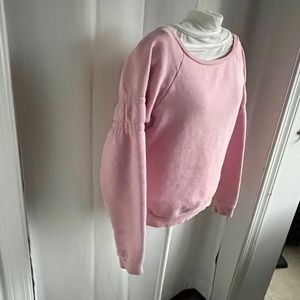 Jill Stuart Top, Long Sleeve Crewneck Shirt, Pale Pink, Small